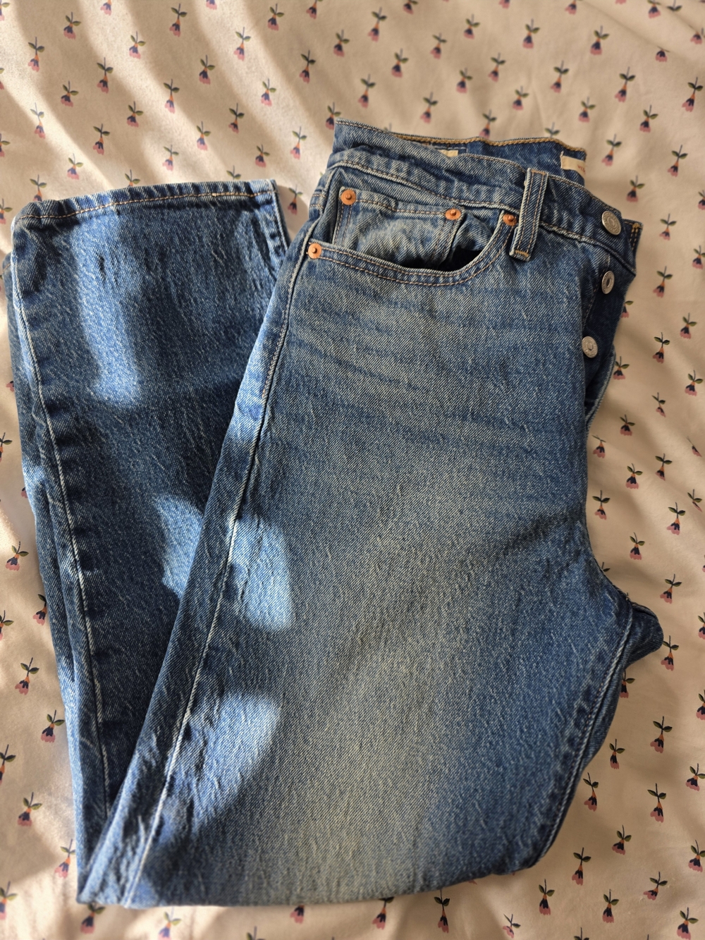 Levi's Light Blue High-Rise Ankle Jeans